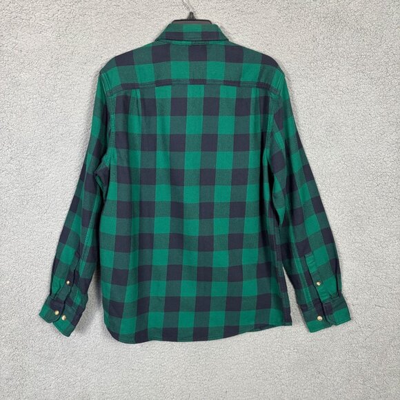 Alesbury Mens Fireside Brushed Flannel Shirt Green Navy Buffalo Medium NWOT's - Picture 4 of 7
